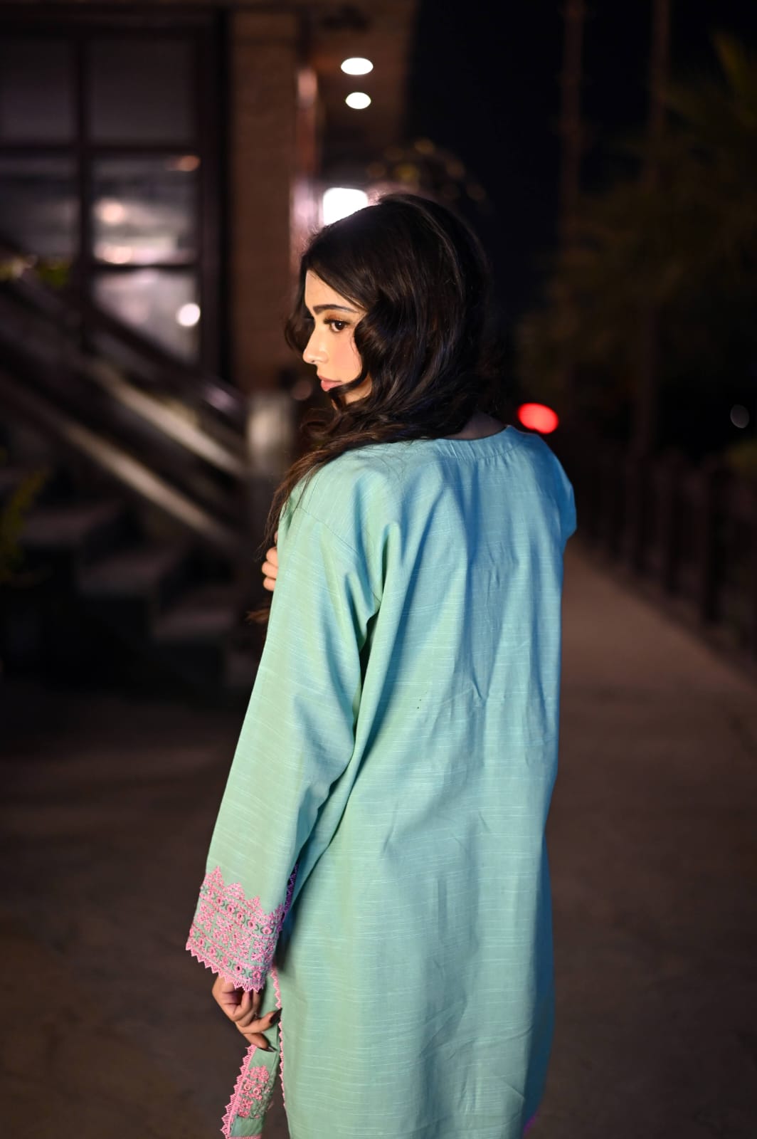 Soft Khaddar 2-Piece Suit with Mirror & Handmade Embroidery