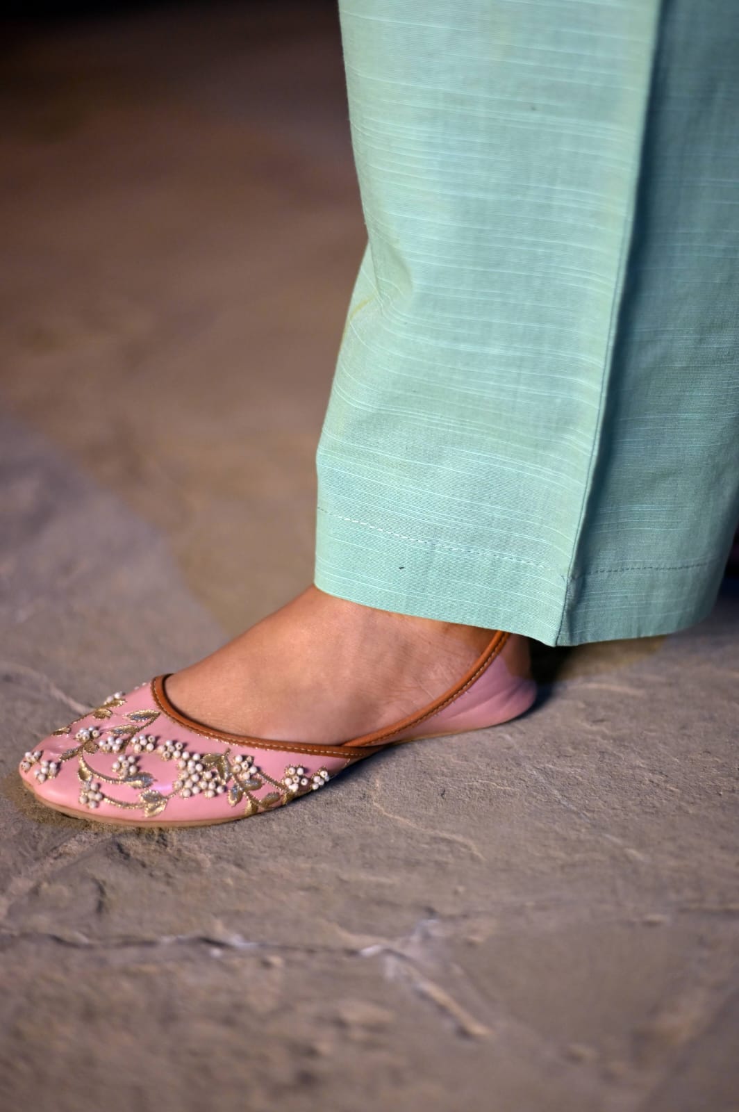 Soft Khaddar 2-Piece Suit with Mirror & Handmade Embroidery