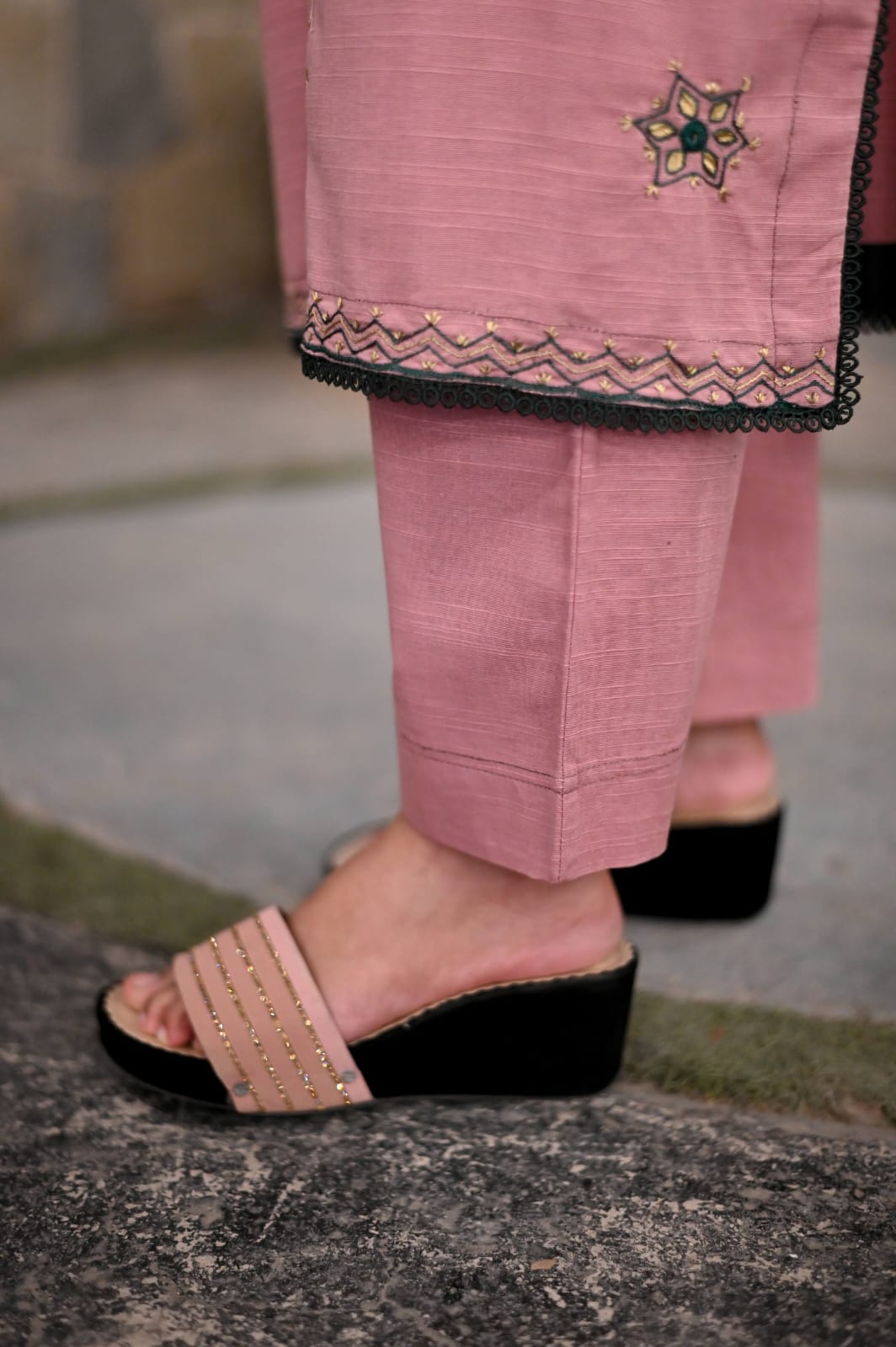 Soft Khaddar 2-Piece Suit with Handmade Embroidery