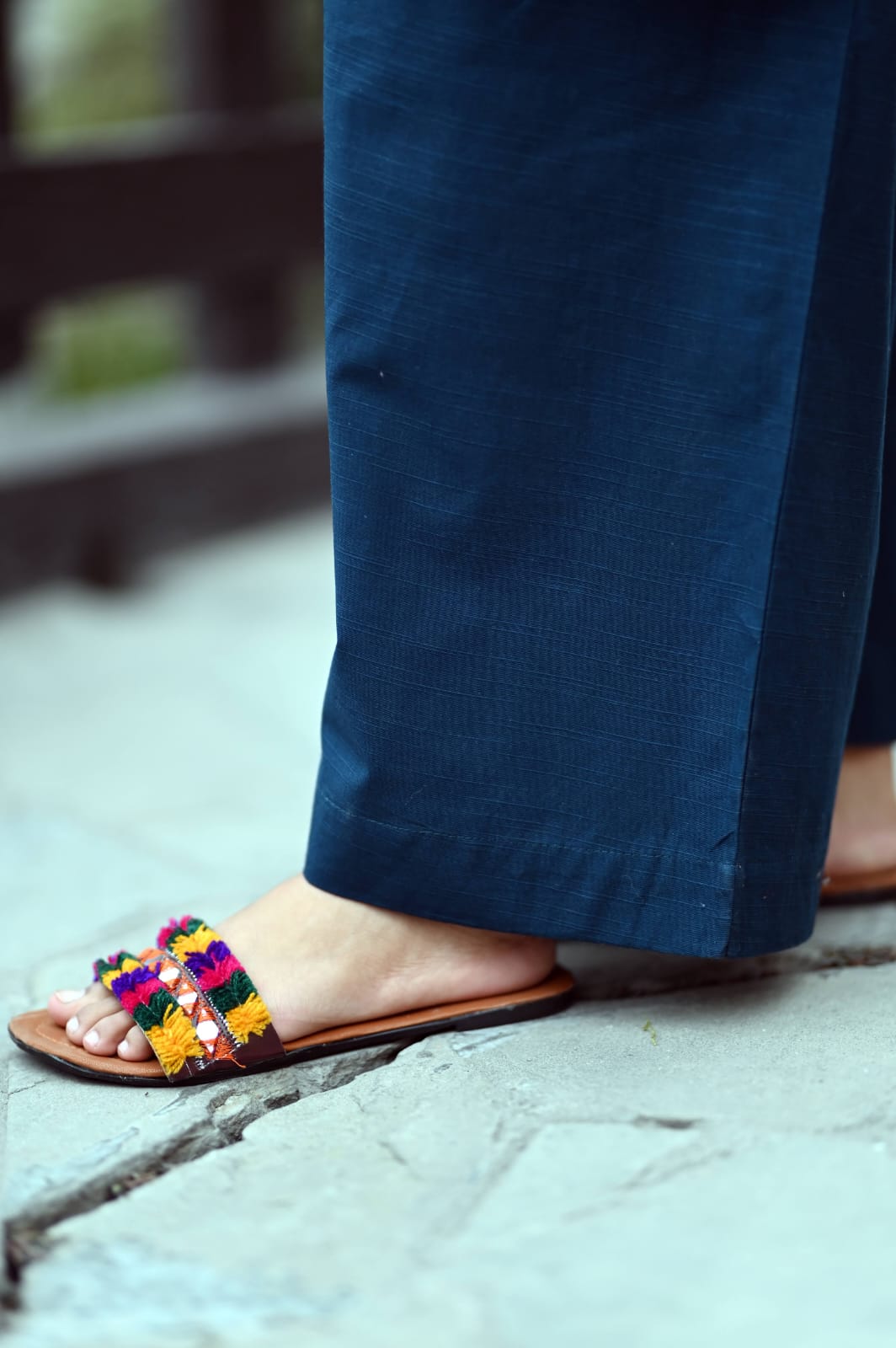 Soft Khaddar Mirror-Work 2-Piece Suit with Handmade Embroidery