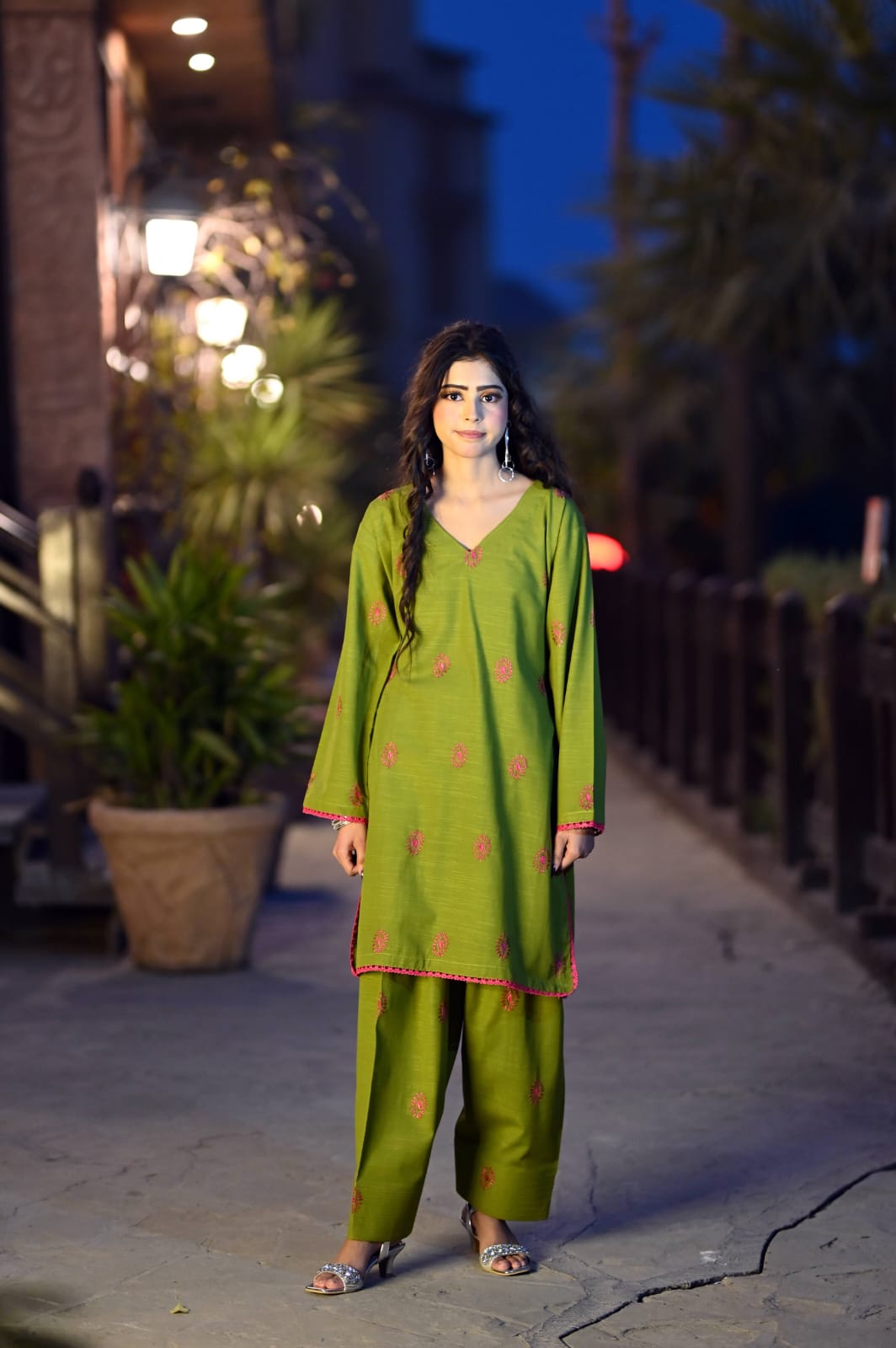 Soft Khaddar 2-Piece Suit with Handmade Embroidery